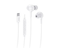Rixus RXHD56CW USB-C Wired Earbud With Microphone White