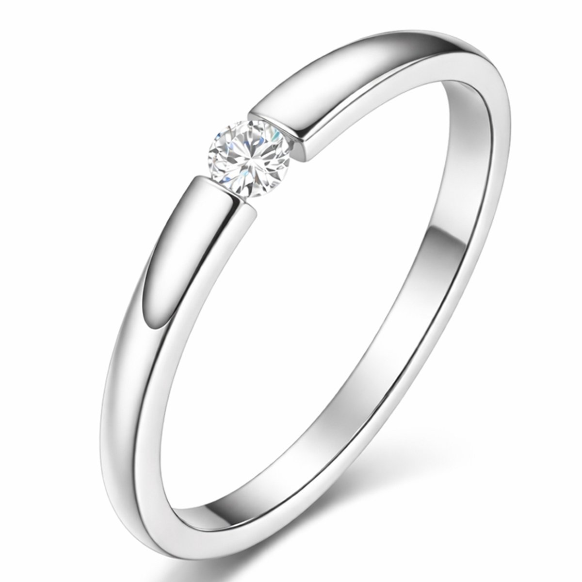Cilla Jewels edelstaal ring Crystal Silver-18mm