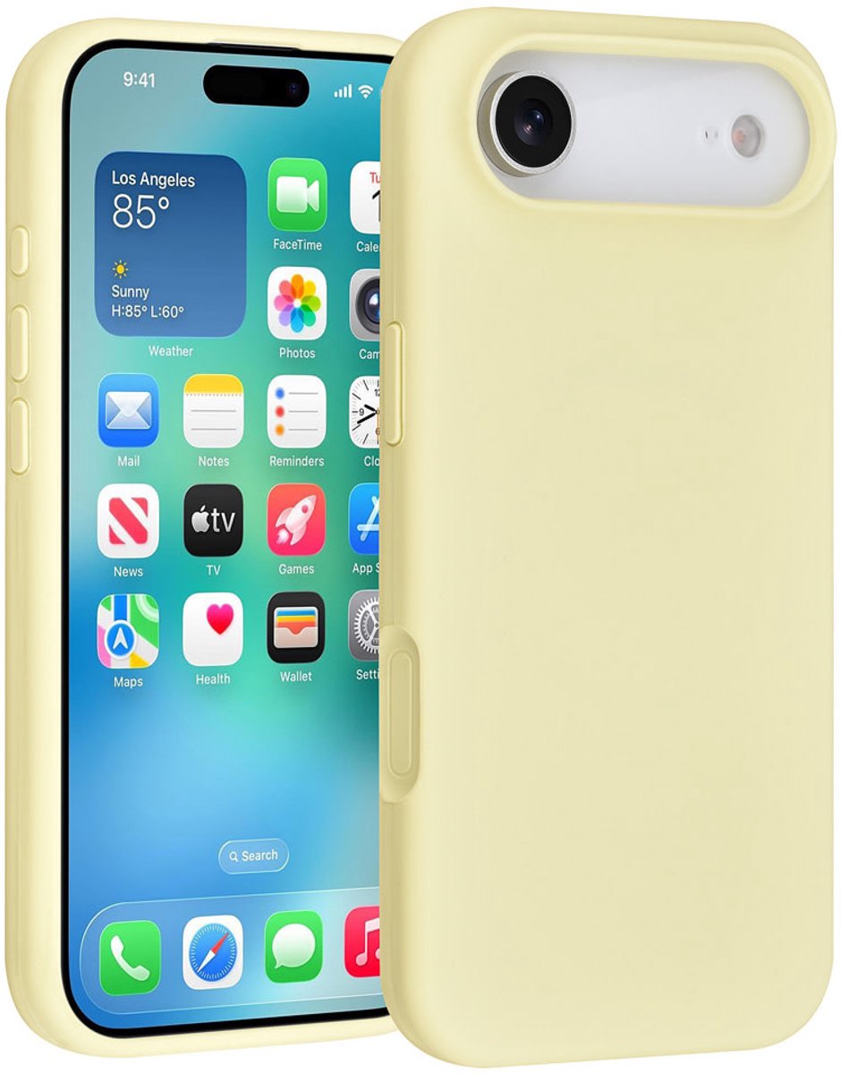 TUNIQ telefoonhoesje voor Apple iPhone 17 Air - Siliconen backcover - Geel