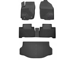 Frogum 77 & DryZone - Automattenset en Kofferbakmat - Geschikt voor Toyota RAV4 IV Hybrid (2015-2019) - Laser-fit Pasvorm - TPE Rubber - Geurloos