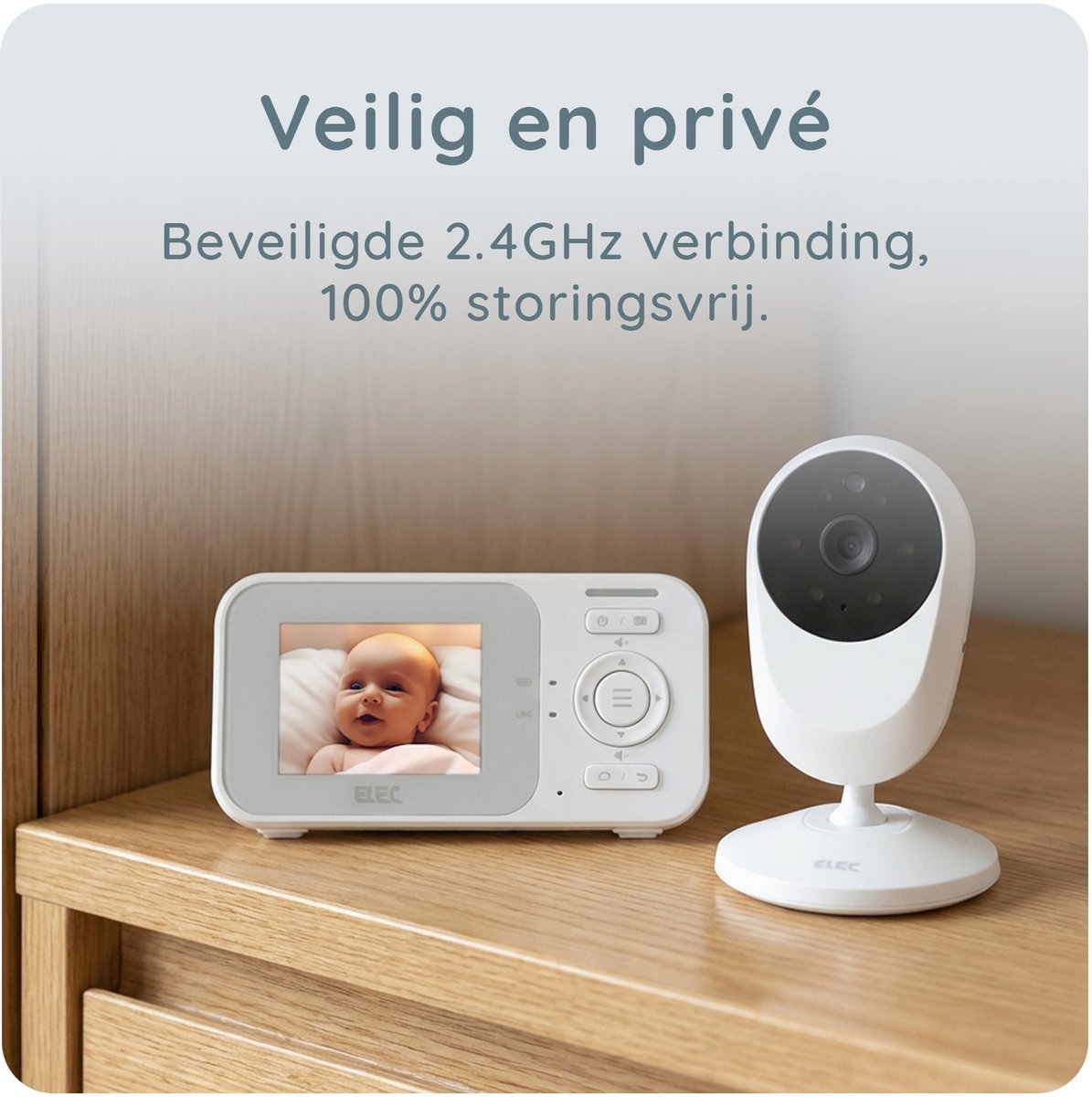 Alecto EVM24 Babyfoon met Camera - 2,4 inch Kleurenscherm - afbeelding 2