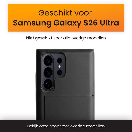 Étui R2B adapté pour Samsung Galaxy S26 Ultra avec Porte-cartes - 3 Cartes - Protecteur d'écran - Étuis de téléphone - Étui GSM - Phone Case - Modèle Utrecht