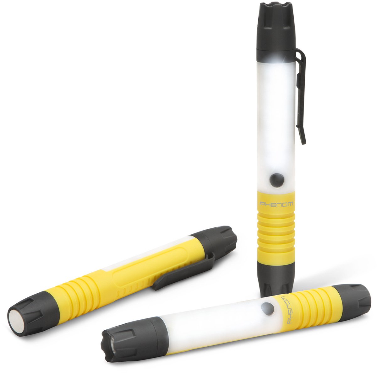 1x Compacte LED Zaklamp met COB Technologie - 200 + 110 Lumen, Magnetische Basis & Broekclip, Werkt op AAA-batterijen [18630]