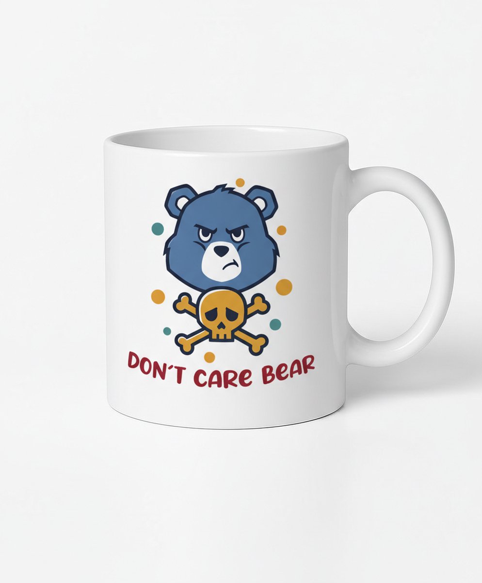Don't Care Bear Mok - Grappige Koffiemok met Eigenwijs Design