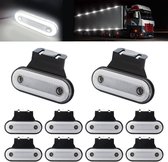10 LED-dagrijverlichting met rubberen beugels, 12-24 volt zijmarkeringslichten en 20 LED-zijwaarschuwingslichten voor laadbakken van trailers (wit).
