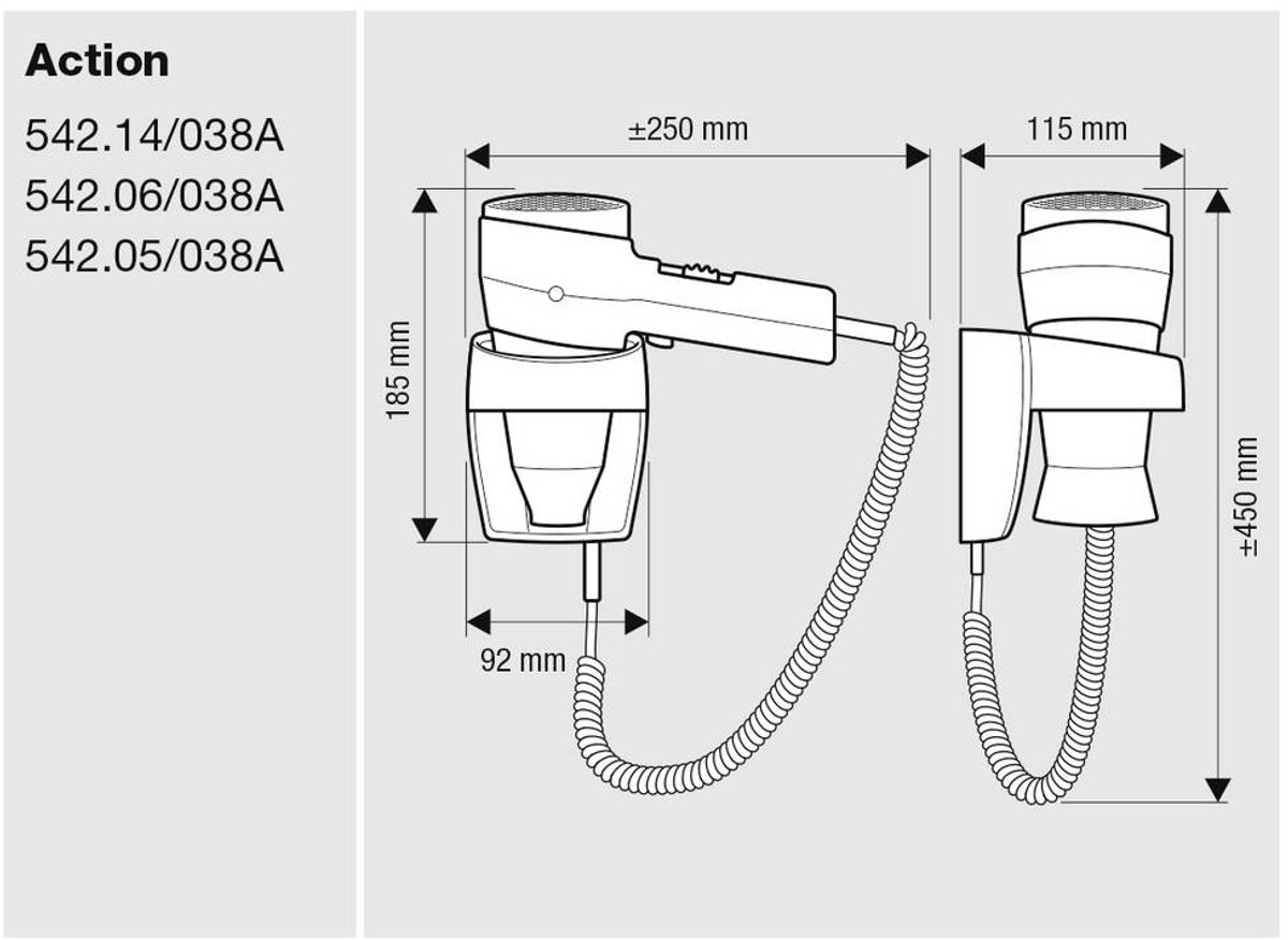 Valera ACTION SUPER PLUS 542.06/038A Wandföhn 1600W - afbeelding 3