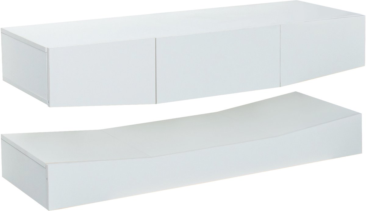 Wit dubbel TV-Kast met LED verlichting UV hoogglans modern tv-meubel voor woonkamer wandha