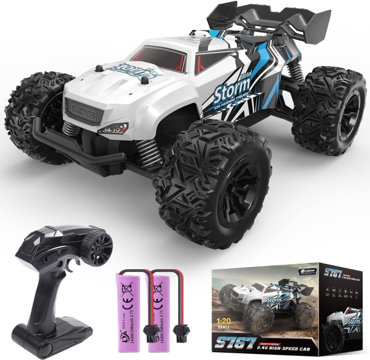 SCH® RC Auto Offroad - RC Auto - Wit - 22cm x 17cm x 10cm