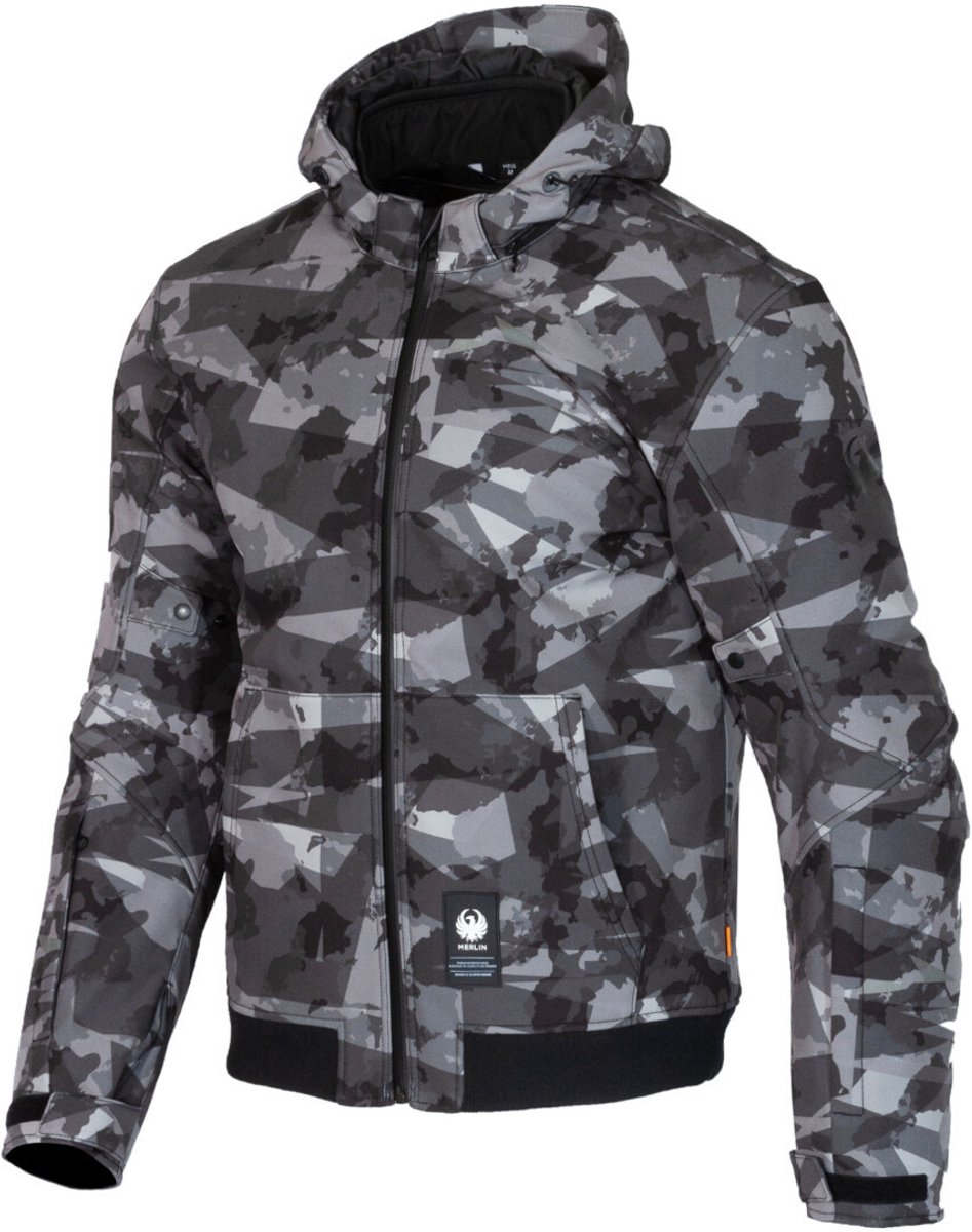 Merlin Torque D3O Waterdichte Grijs Camouflage Motor Zip Hoodie - Jas
