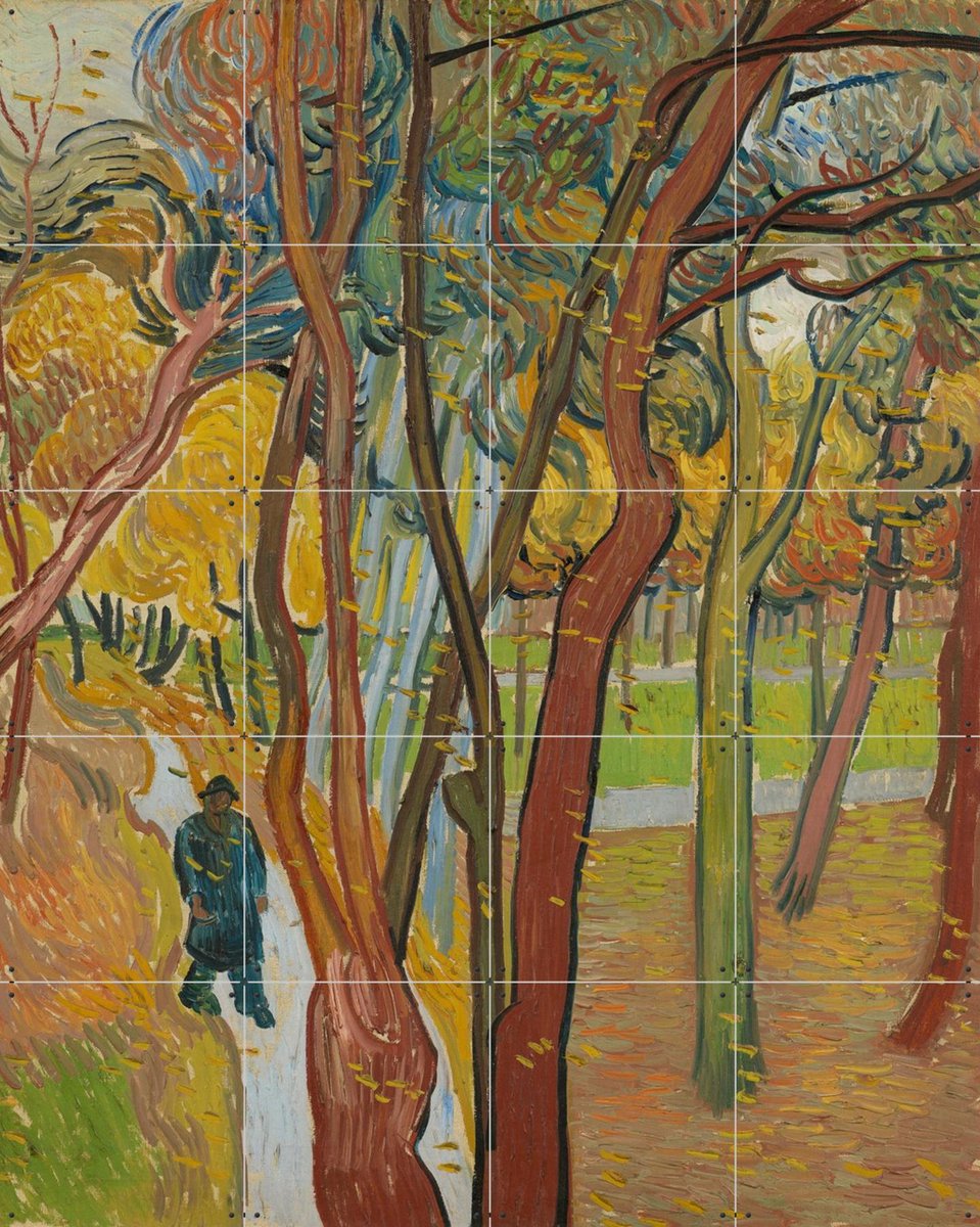 IXXI Tuin van de inrichting Saint-Paul (het vallen van de bladeren) (1889), Vincent van Gogh (1853 - 1890) & Van Gogh Museum - 80 x 100 cm - Gratis