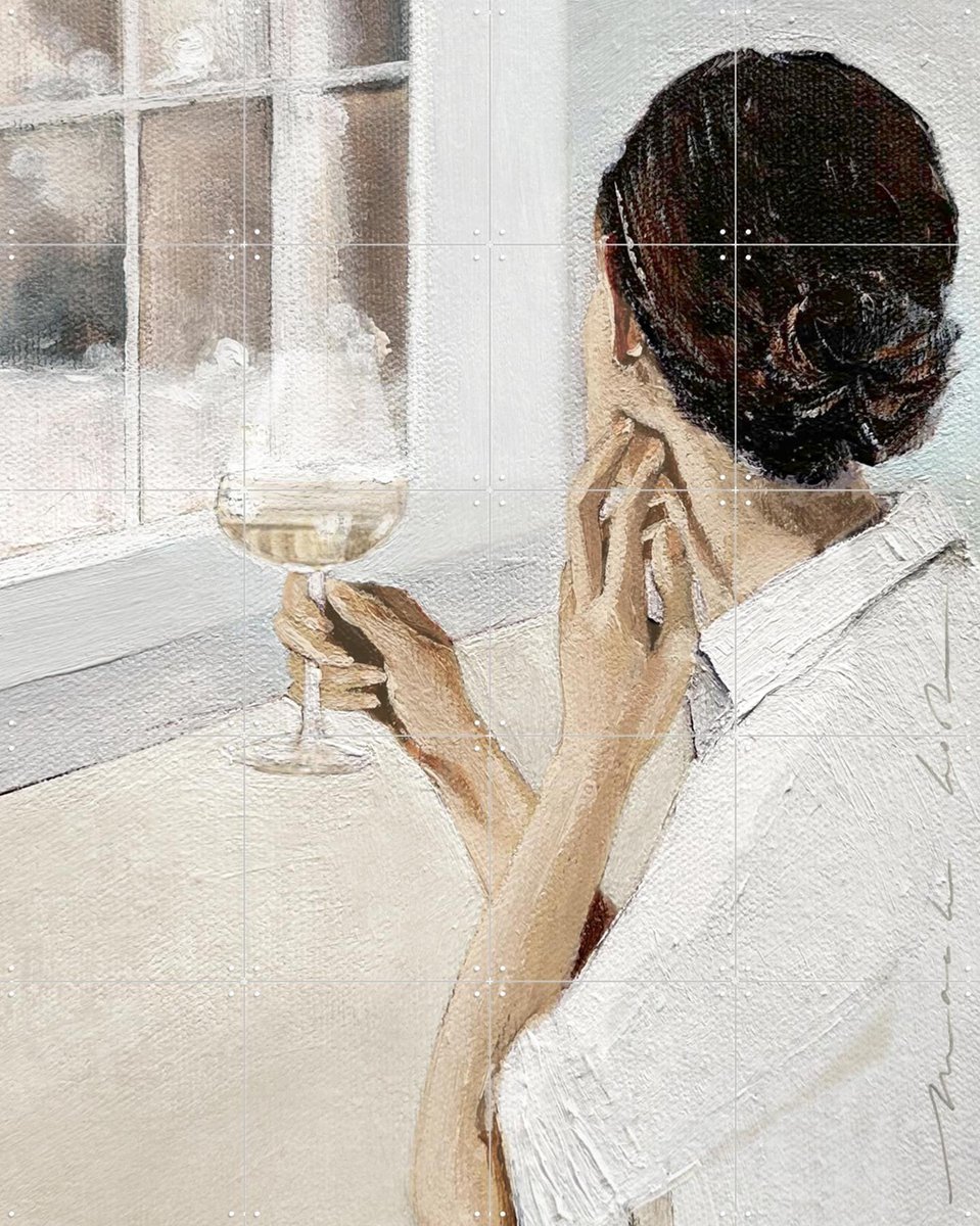 IXXI Woman in the Window, Maaike Koster & My Deer Art Shop - 80 x 100 cm - Gratis ophangtool - Grote wanddecoratie en posters - Illustraties