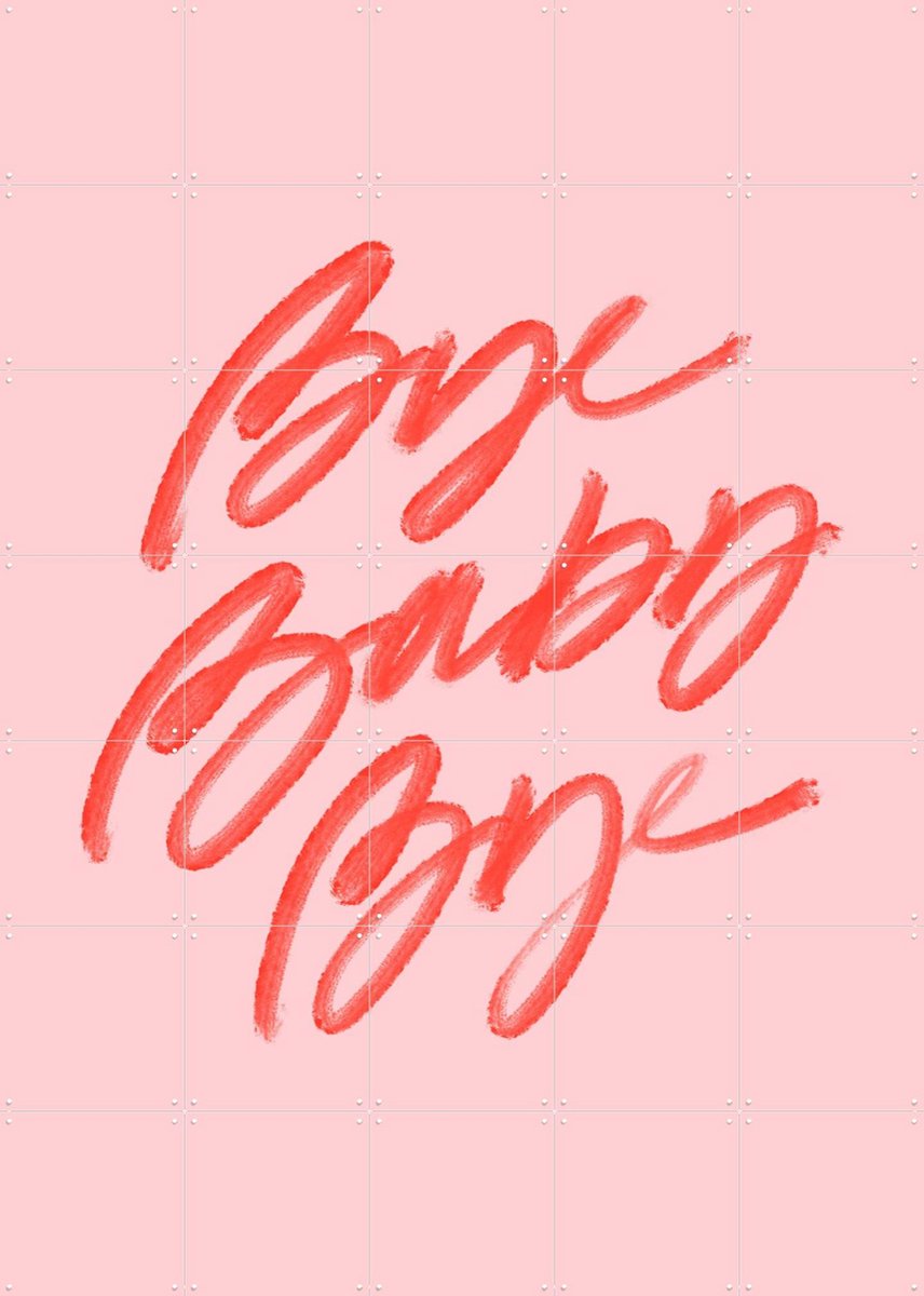 IXXI Bye Baby Bye, Cocorrina - 100 x 140 cm - Gratis ophangtool - Grote wanddecoratie en posters - Kleurrijk, Illustraties, Typografie, Speels