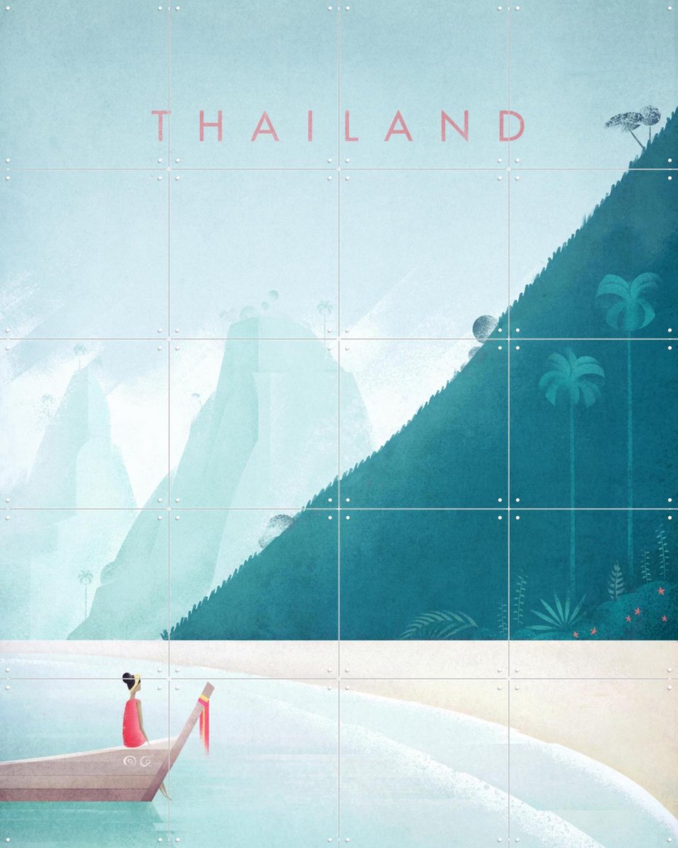 IXXI Thailand, Henry Rivers - 80 x 100 cm - Gratis ophangtool - Grote wanddecoratie en posters - Illustraties, Digitale Kunst, Minimalisme, Kleurrijk