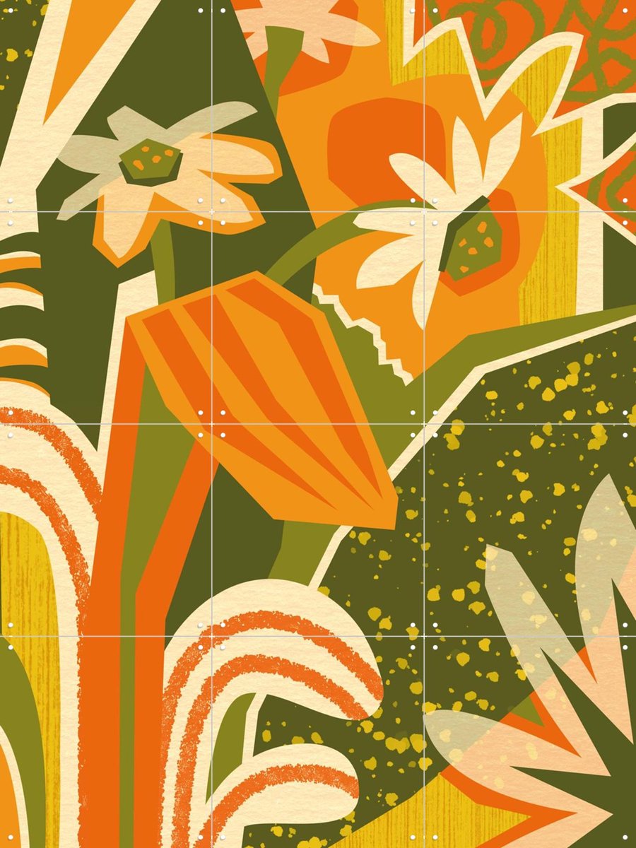 IXXI Handful Of Daisies, Megan Gallagher - 60 x 80 cm - Gratis ophangtool - Grote wanddecoratie en posters - Kleurrijk, Fantasierijk, Grafisch