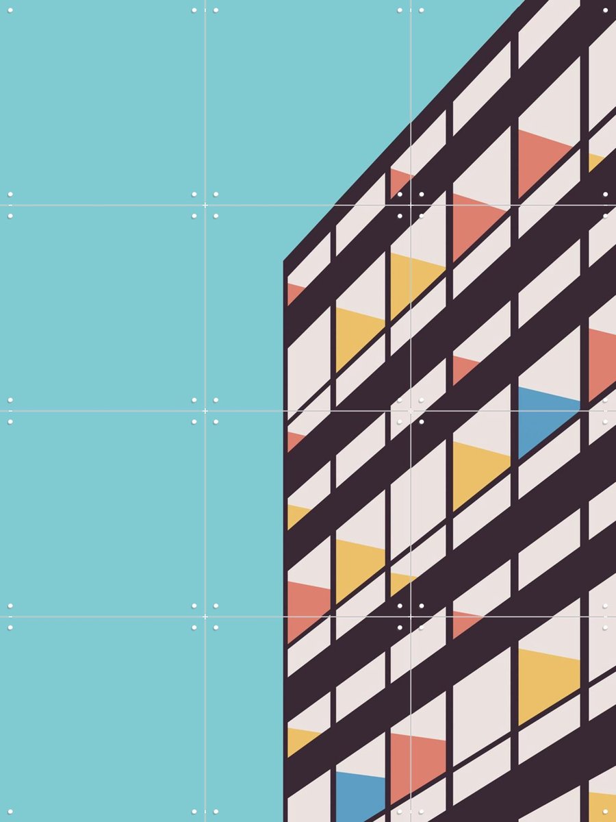 IXXI Corbusier, Florent Bodart - 60 x 80 cm - Gratis ophangtool - Grote wanddecoratie en posters - Geometrische Kunst, Kleurrijk, Illustraties