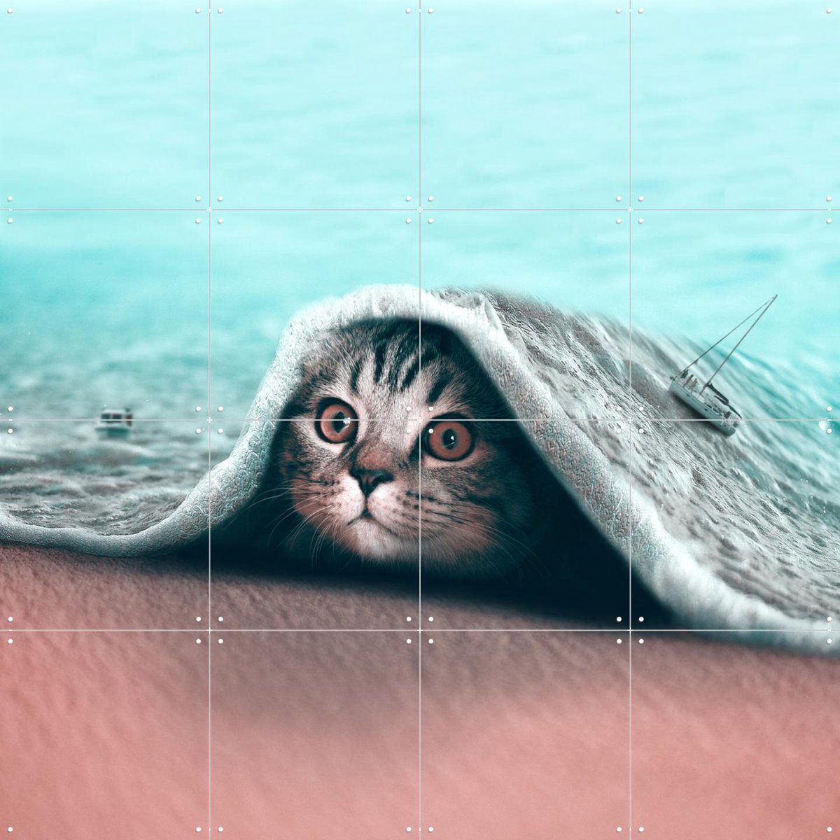 IXXI Hidden, Julien Tabet - 80 x 80 cm - Gratis ophangtool - Grote wanddecoratie en posters - Fotografie, Speels, Digitale Kunst, Surrealisme