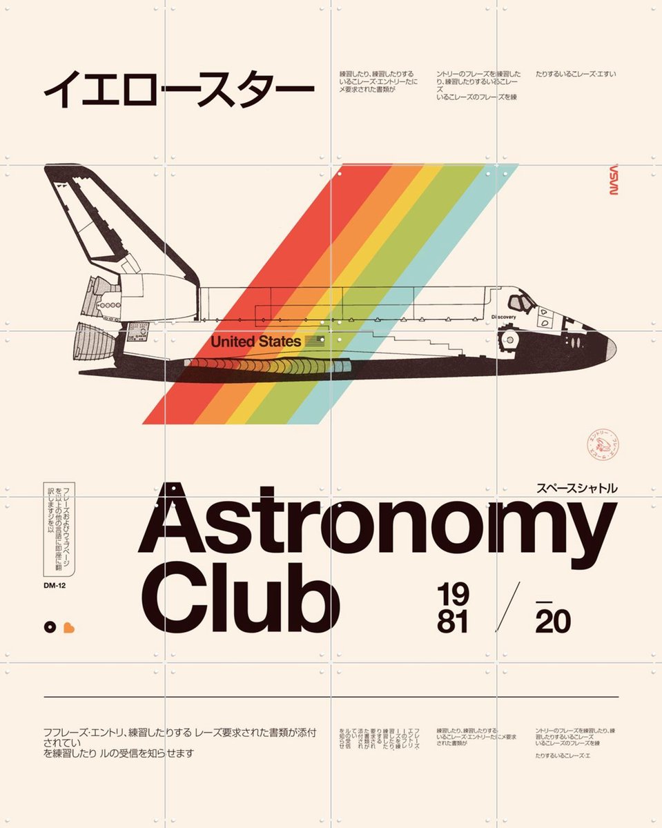 IXXI Astronomy Club, Florent Bodart - 80 x 100 cm - Gratis ophangtool - Grote wanddecoratie en posters - Vintage, Grafisch Ontwerp, Illustraties