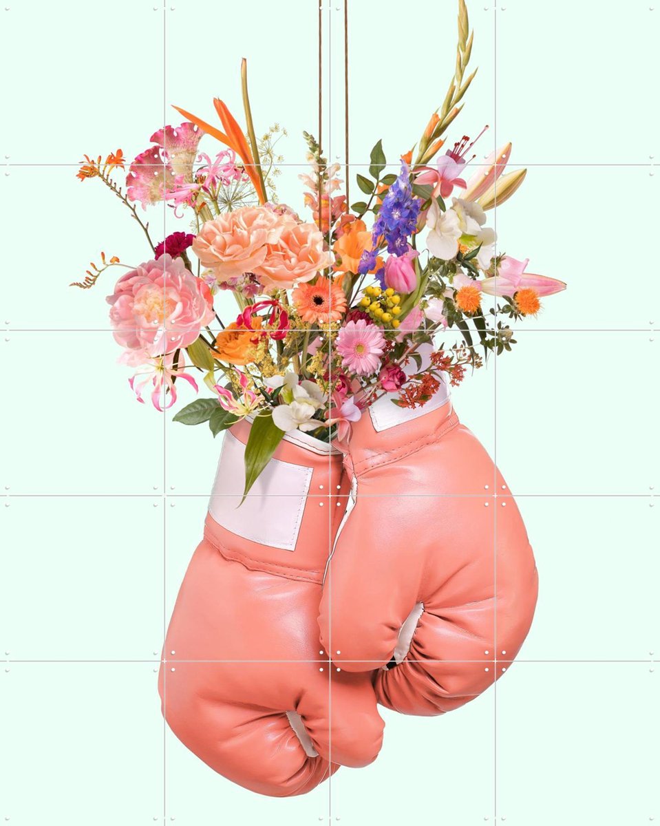 IXXI Flower Power, Paul Fuentes - 80 x 100 cm - Gratis ophangtool - Grote wanddecoratie en posters - Kleurrijk, Fotografie, Gemengde Technieken, Pop
