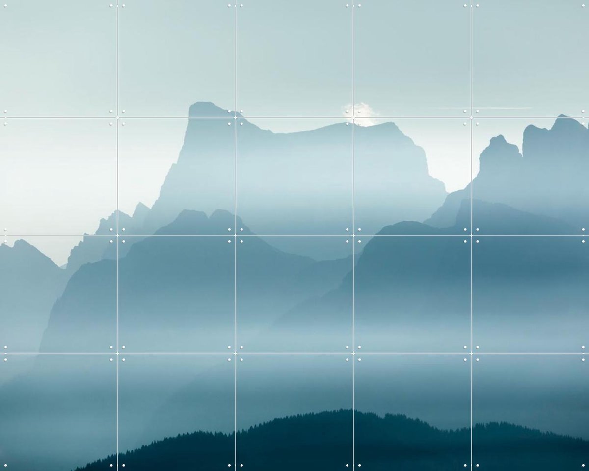 IXXI Mountains of Silence, Claire Droppert - 100 x 80 cm - Gratis ophangtool - Grote wanddecoratie en posters - Naturalisme, Abstract, Fotografie