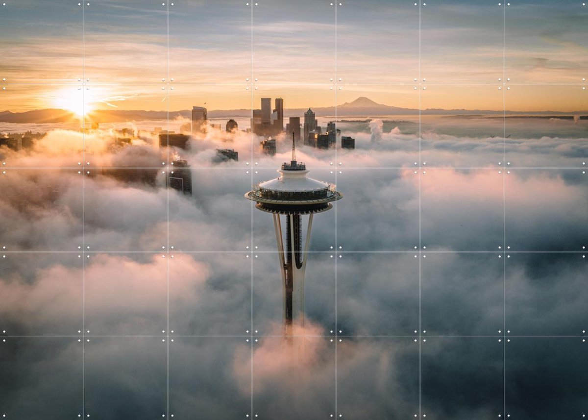 IXXI Above the Clouds, Tristan Zhou - 140 x 100 cm - Gratis ophangtool - Grote wanddecoratie en posters - Fotografie, Mancave, Woonkamer, Slaapkamer
