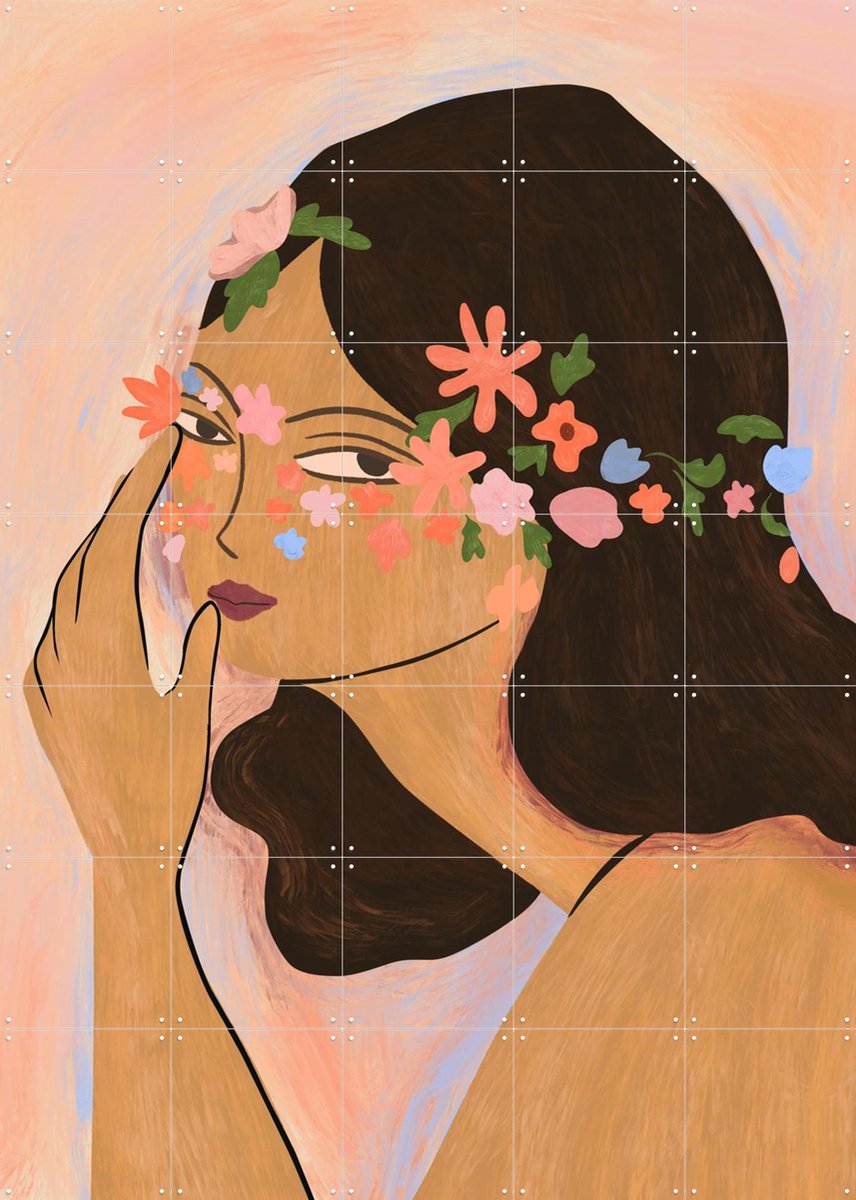 IXXI Earthchild, Arty Guava - 100 x 140 cm - Gratis ophangtool - Grote wanddecoratie en posters - Kleurrijk, Speels, Illustraties, Woonkamer