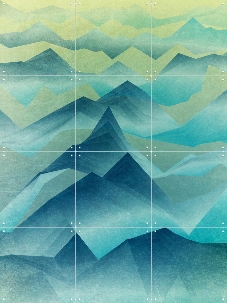 IXXI Top of the World, Angelo Cerantola - 60 x 80 cm - Gratis ophangtool - Grote wanddecoratie en posters - Kleurrijk, Illustraties, Geometrische