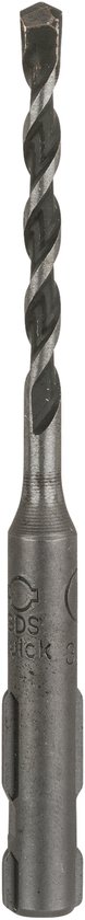 Zilverkleurige Bosch SDS-Quick boor, 4mm breed, 85mm lang, met gedraaide schacht.