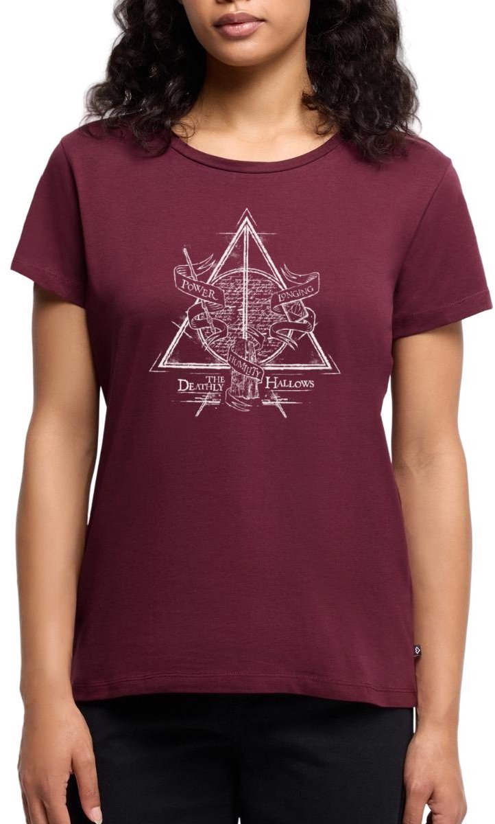 Harry Potter Deathly Hallows Premium T Shirt Dames
