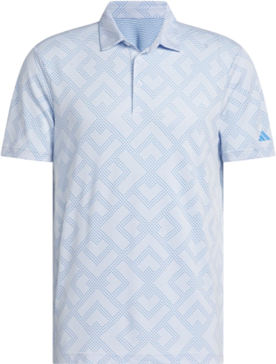 Adidas Ultimate CLSN Jacquard Heren Golfpolo Lichtblauw
