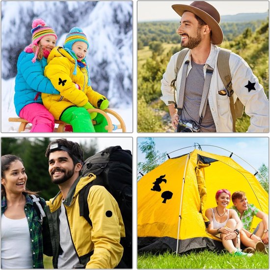 Jacket Reparatiestickers - Kleding Plakkers - Outdoor Reparatie - Zelfklevend Nylon - 24 Stuks - Zwart van Merkloos — afbeelding 2