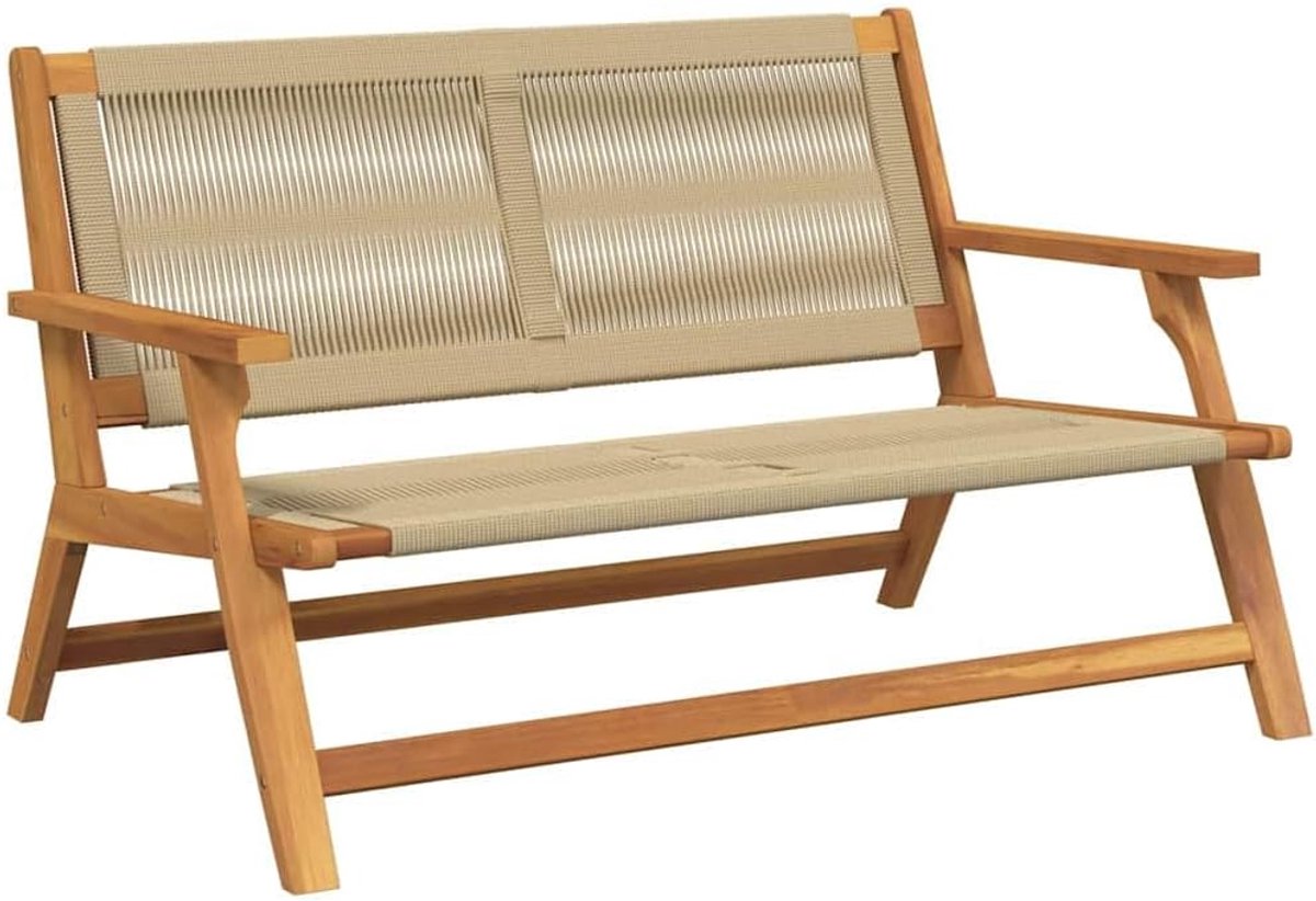Tuinbank Massief Hout - Buiten Zitplaats - Ontspannen Buiten - Weerbestendig Materiaal - 122 x 78 x 73 cm - Beige