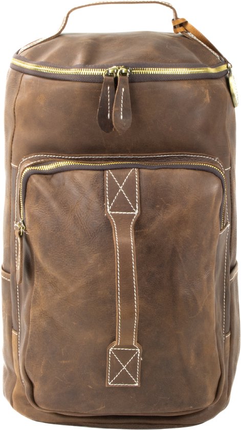 De Lamassu leren laptop rugzak 24L, 16 inch