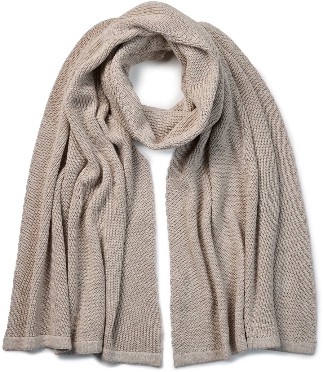 FALKE Selection Stola comfortabel katoen linnen Cape dames beige - maat ONESIZE
