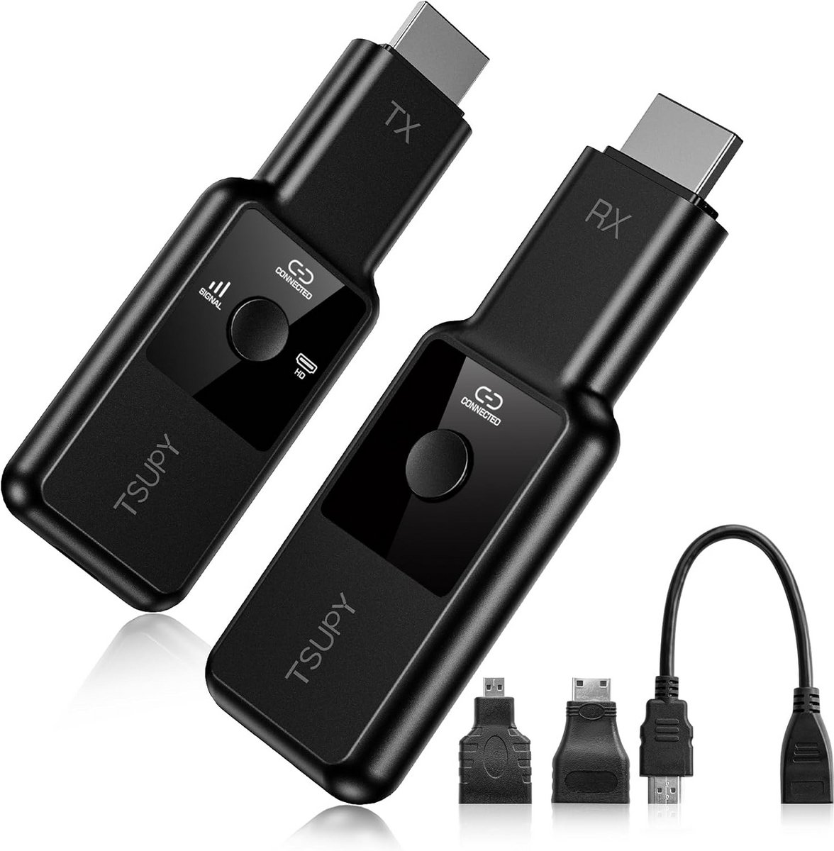 Draadloze HDMI - Zender Ontvanger - Streamen Zonder Kabels - Full HD Kwaliteit - Compact Formaat - Zwart