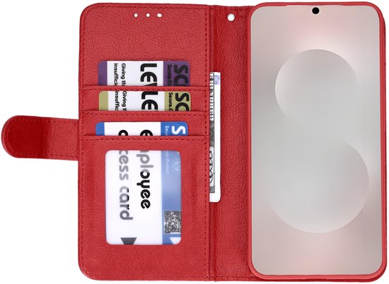 Casemania Étui pour Samsung Galaxy S24 Ultra - Rouge - Étui portefeuille de Luxe en simili cuir avec fermeture éclair