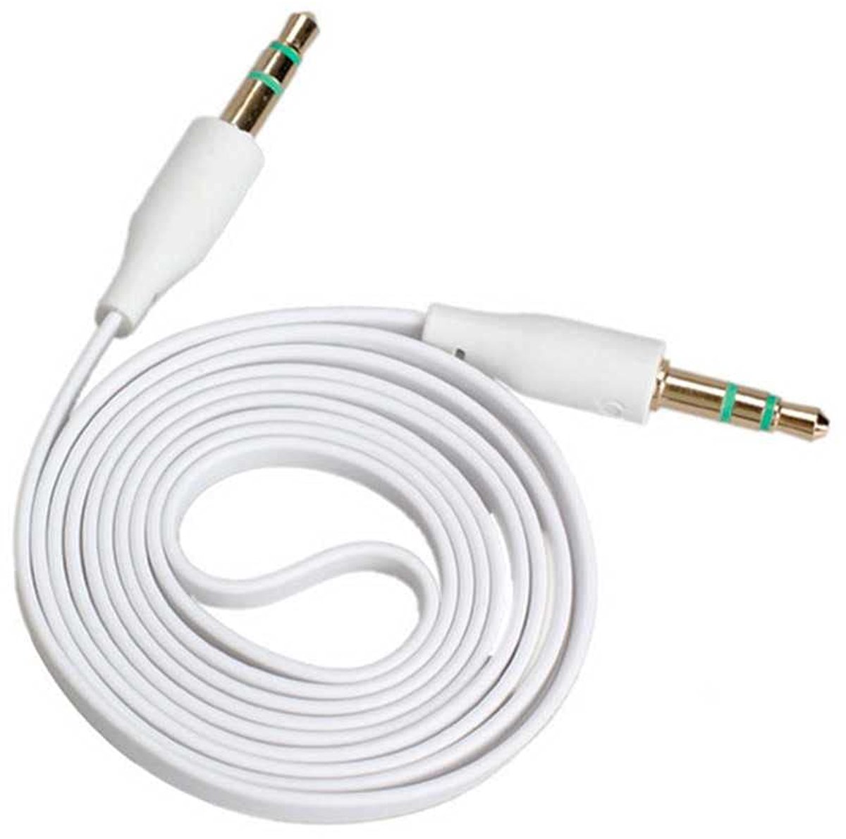 Stereo Audio Kabel - AUX Kabel - Muziek Afspelen - Vergulde Connectoren - 1 Meter - Wit