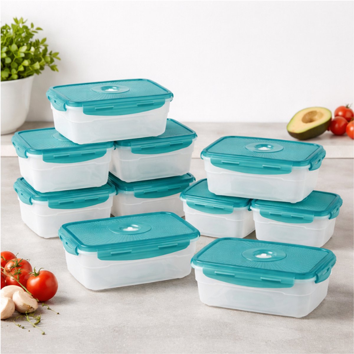 Royal VKB Voedselcontainer Set – 10-delig – Luchtdichte Voedselcontainers – Inclusief Vacuümpomp – Ideaal voor Mealpreppen en Langdurige Voedselopslag