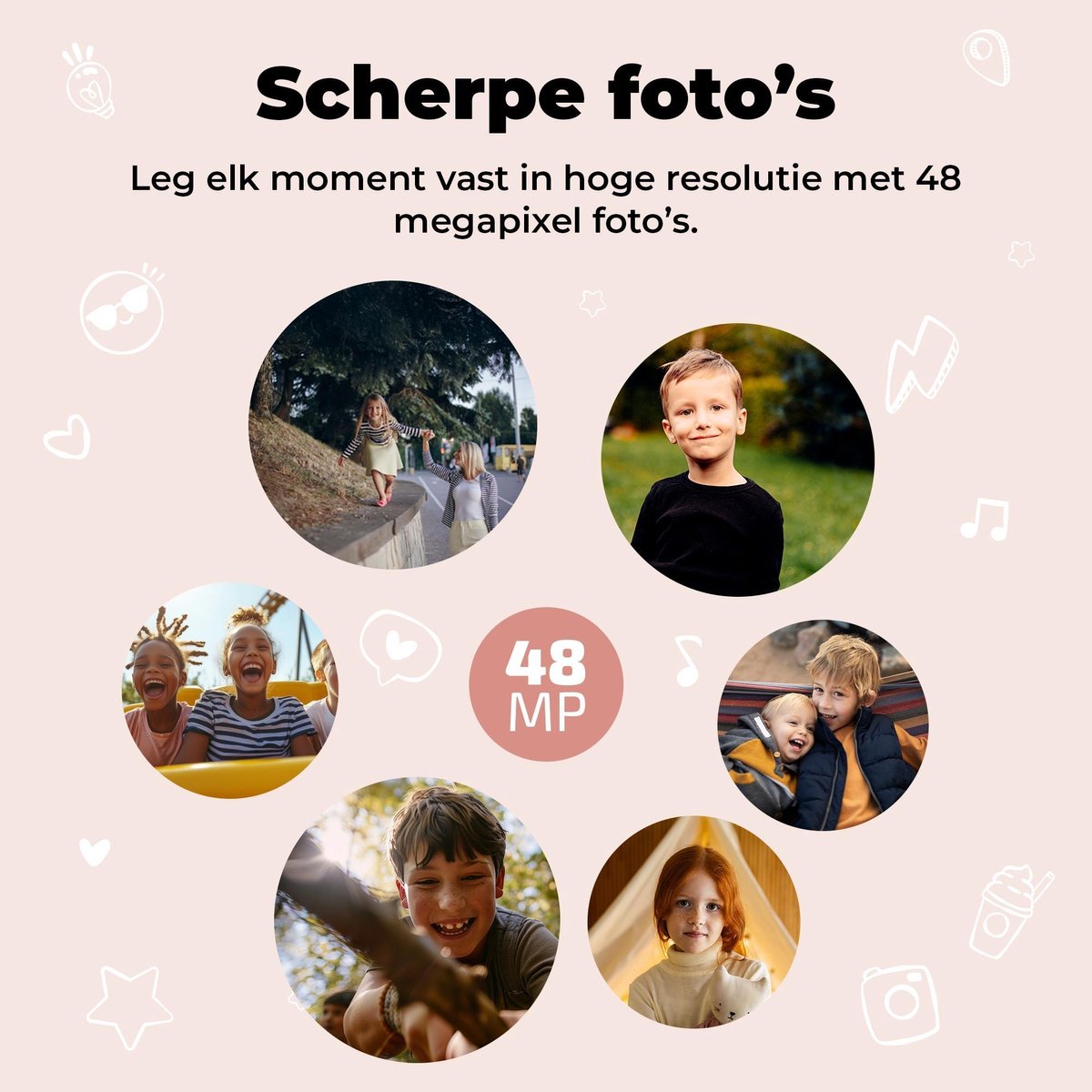 Denver Kindercamera Full HD met Printer - Selfie Camera - 48MP - Digitale Camera Kinderen - Bluetooth printer - Foto & Video - KPC1374BTRO - Roze – foto 3