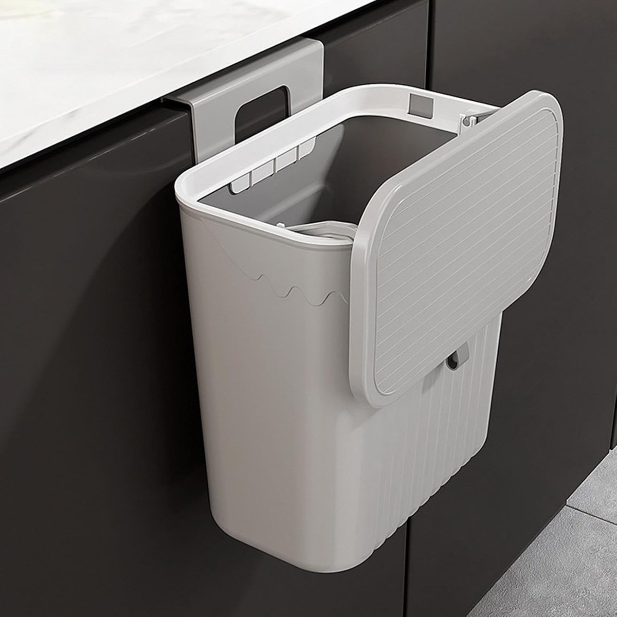 Hangende Afvalbak - Keuken Prullenbak - Ruimte Besparen - Met Deksel - 27x13x29 cm