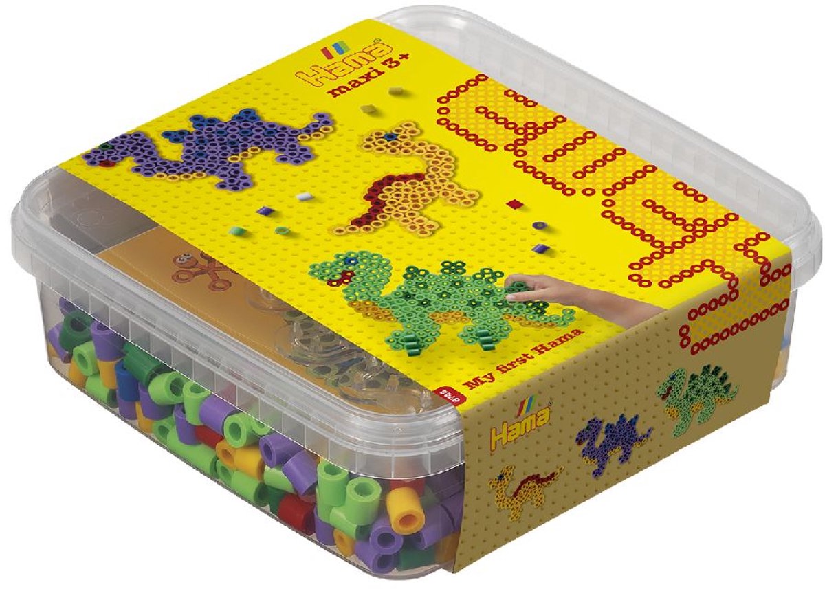 Hama - Strijkkralen Maxi 600 stuks - Dino’s in Box — afbeelding 6