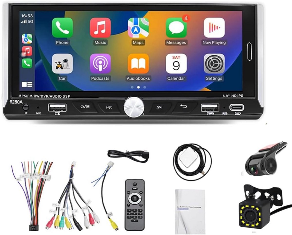Auto Radio - Multimedia Speler - Autorijden Entertainment - 7 Inch Touchscreen - 2 Din - Zwart