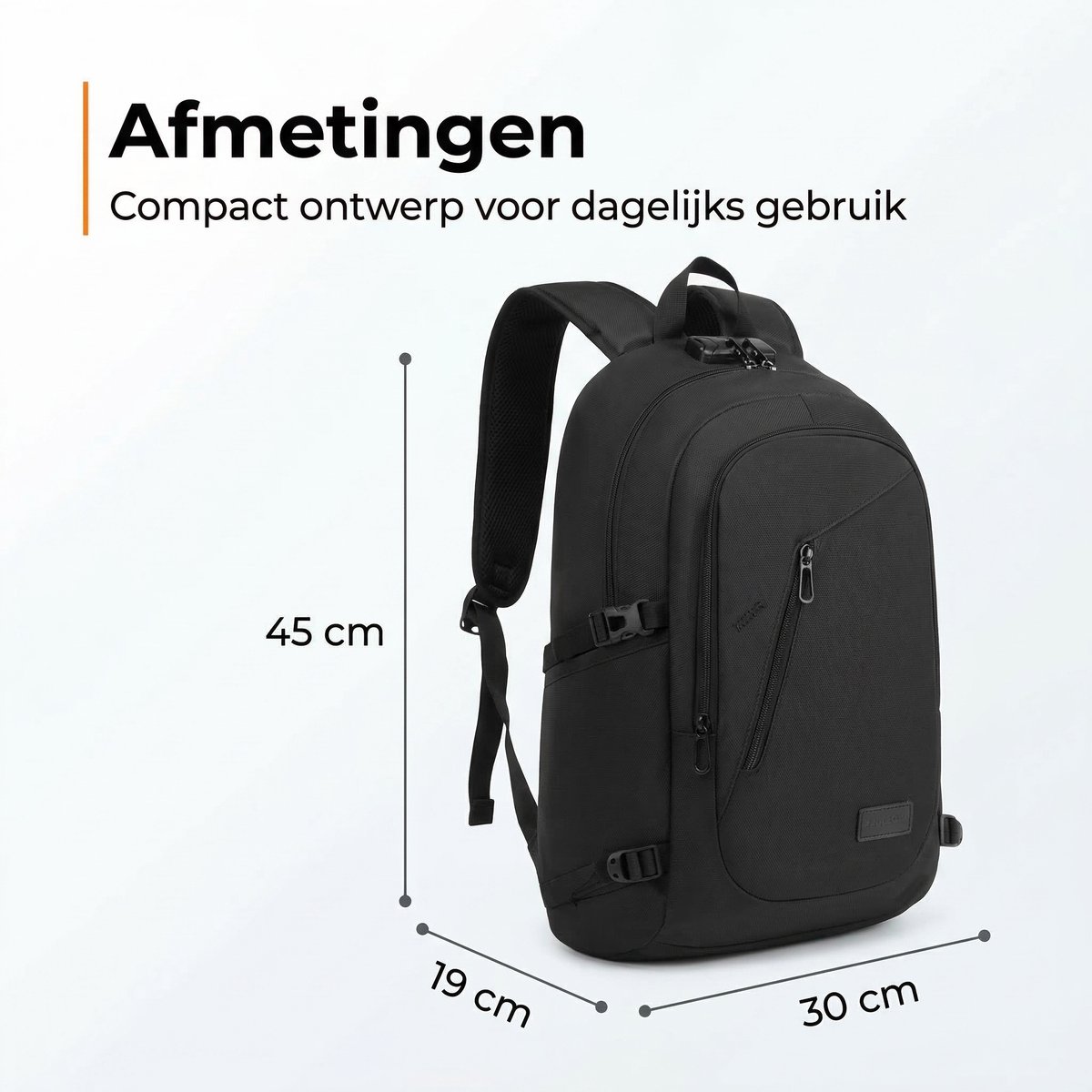 Vermanto Rugzak - Rugtas - School - Meisjes - Jongens - Boekentas - Waterdicht - 25 liter - Zwart
