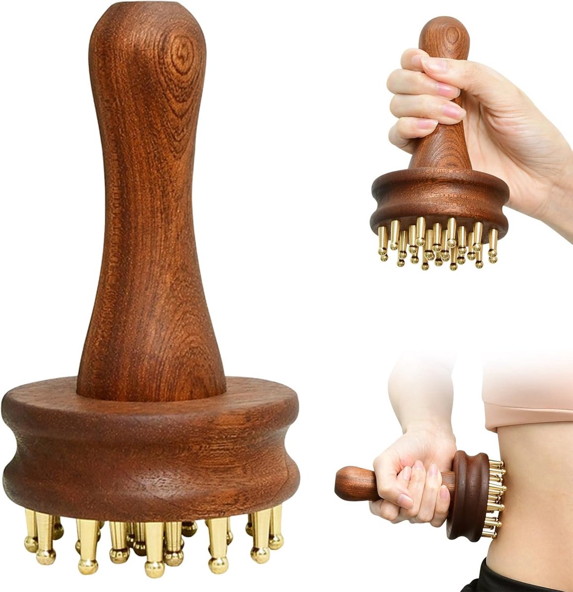 29teeth Koper Hoofd Massage Kam voor Lichaam Meridiaan Hoofdhuid Massager Hoofd Spa Gereedschap Gua Sha Borstel Guasha Tool Houten Handvat Massage Borstel Cellulite Remover voor Benen (A)