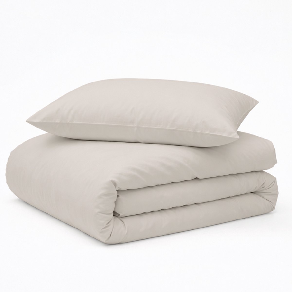Decoware Dekbedovertrek Uni - Lichtzand - Katoensatijn - Inclusief kussensloop - Eenpersoons - 140x220 + 60x70 cm