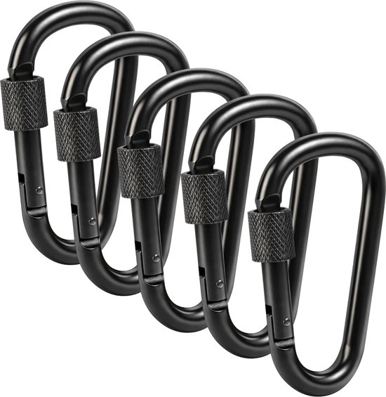 Nuvance Karabijnhaak - 5 stuks - Karabijnhaak Sleutelhanger - 77mm - Musketonhaak - Carabiner