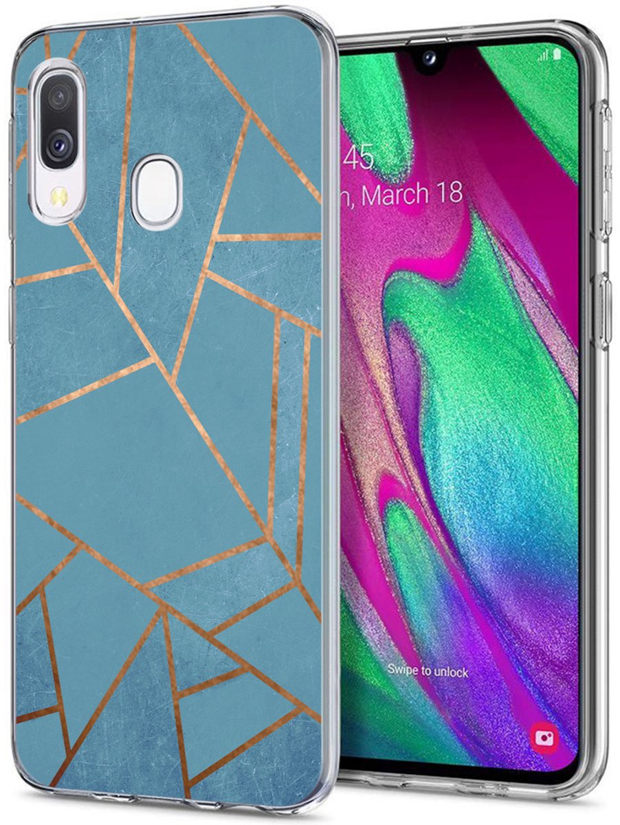 imoshion Hoesje - Geschikt voor Samsung Galaxy A20e - Design hoesje - Blue Graphic