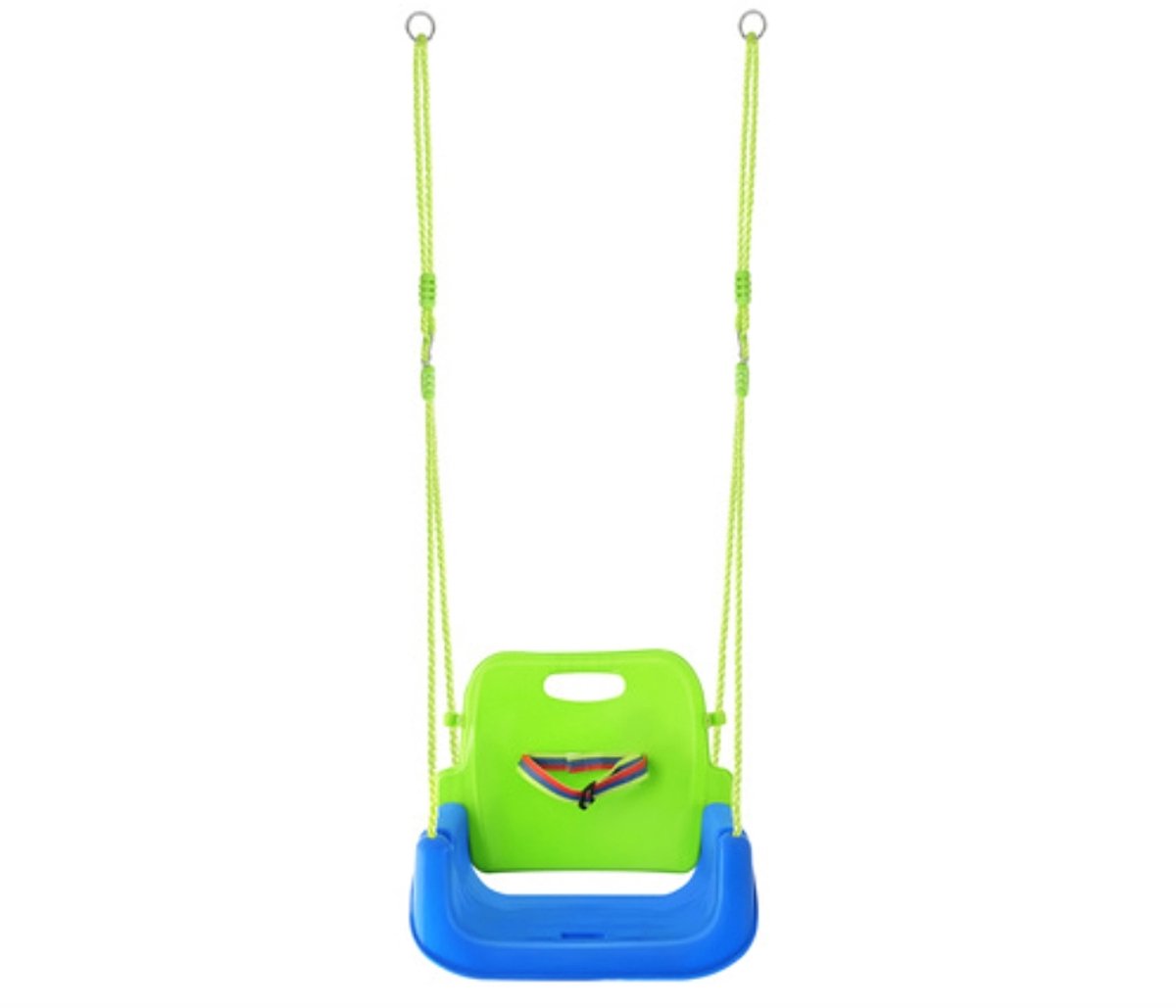 3-in-1 Kinderschommel met Veiligheidsbeugel & Rugleuning – Verstelbare Touwen 120-150 cm – Binnen & Buiten – Max 30 kg – peuter schommel veilig –baby schommel stoel – kinder schommel verstelbaar – schommel met rugleuning – 62774 — afbeelding 2