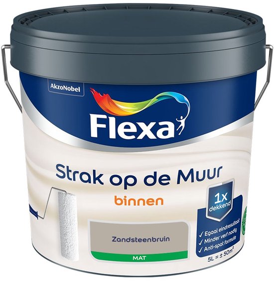 Flexa - Strak Op De Muur Binnen Mat - Zandsteenbruin - Mengverf - 5 L