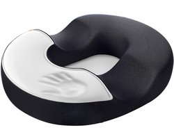 Memory Foam Donut Kussen – Voor Aambeien & Stuitpijn, Ergonomische U-vorm met Antislip, Wasbare Hoes – Zwart Klein