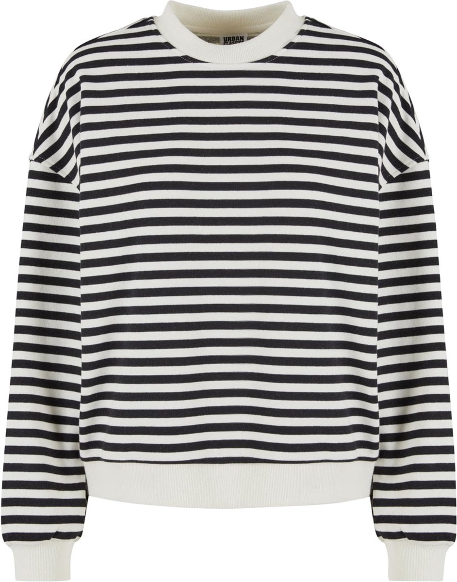 Urban Classics Oversized Striped Crewneck sweater/trui 4XL Zwart